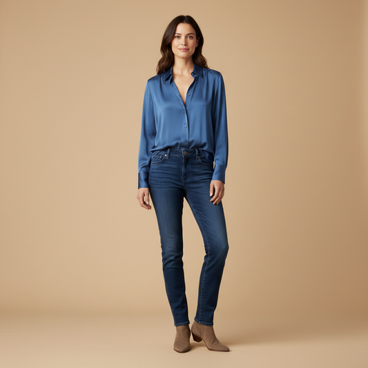 Lina- Chemisier En Soie À Boutons